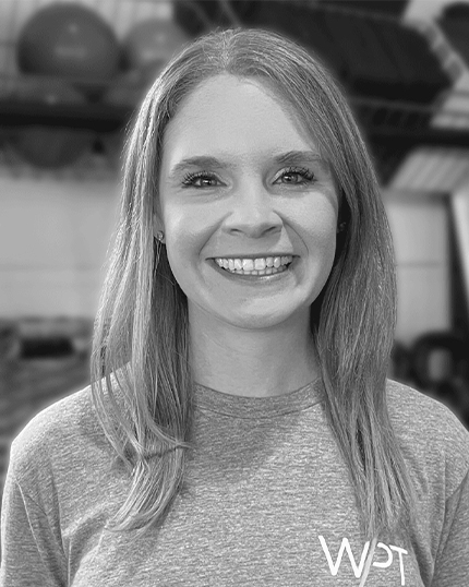 Black and white headshot of physical therapist Hannah Zangara